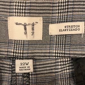 A New Day Plaid Wide Leg Paper Bag Pants